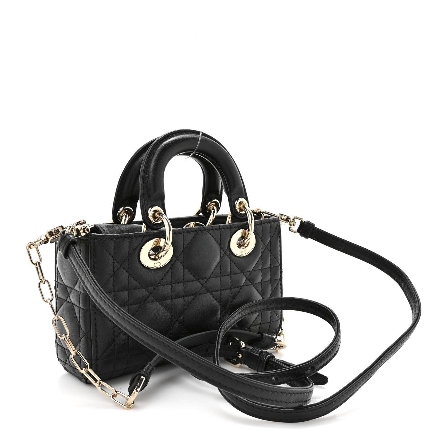 Lambskin Cannage Micro Lady D-Joy Black
