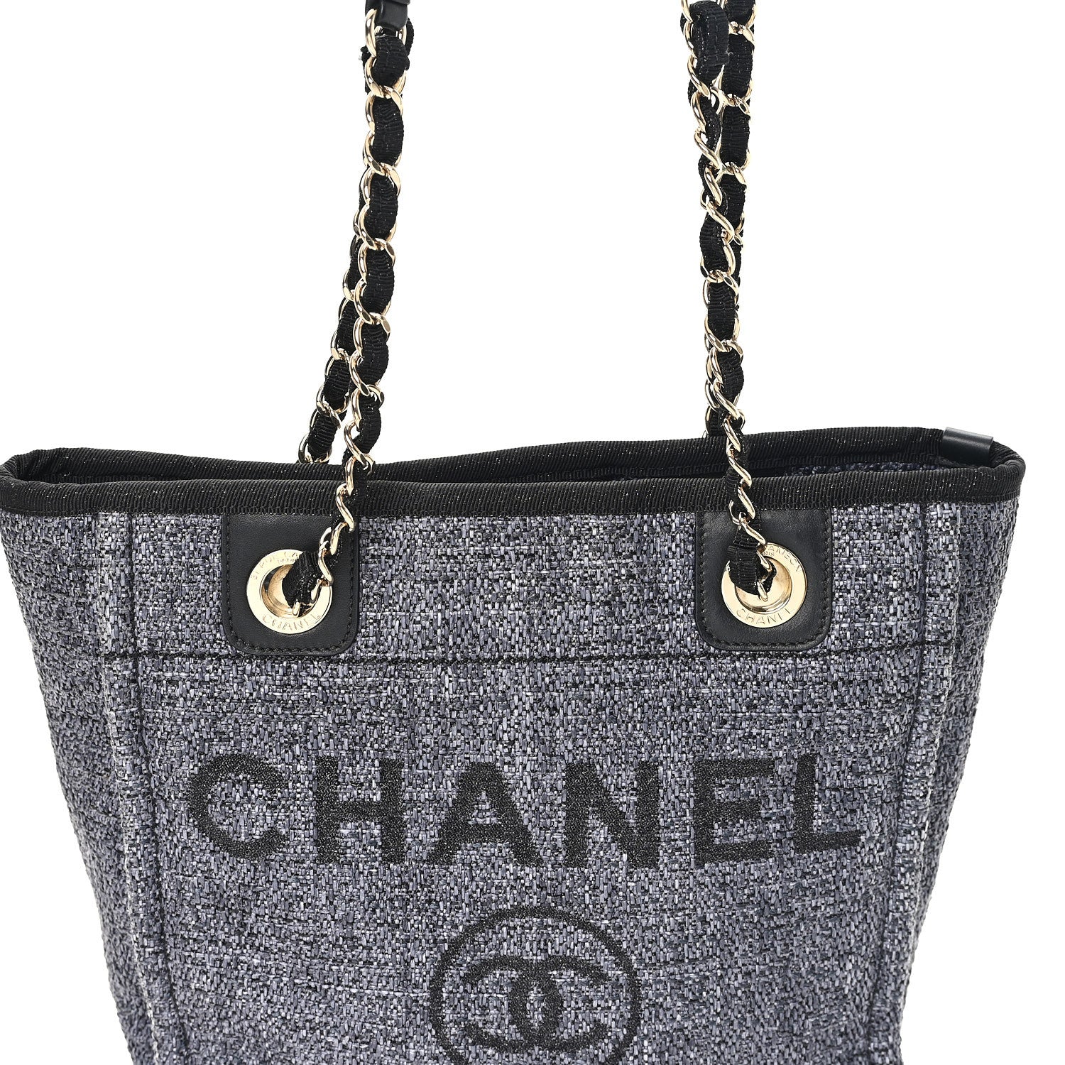 Chanel Lurex Boucle Mini Deauville Tote Black 8 of 11