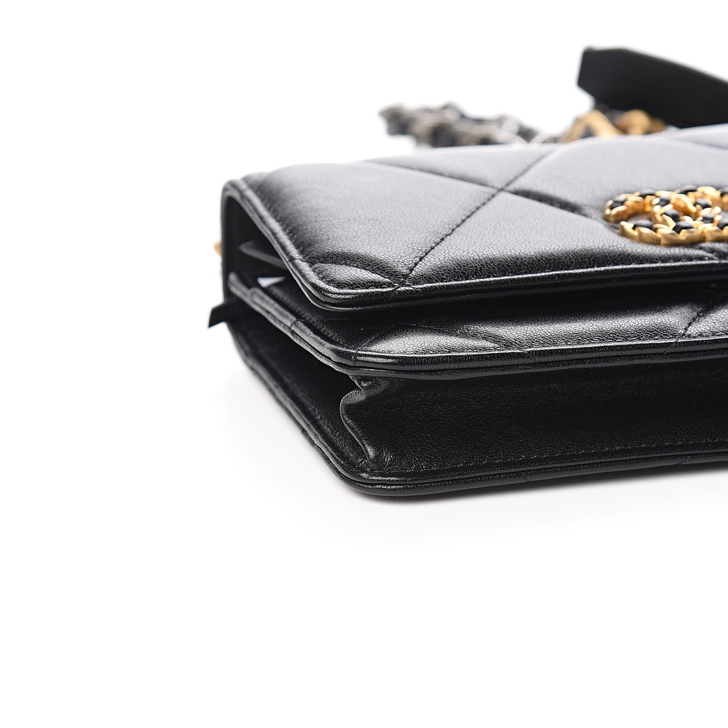 Chanel Lambskin Quilted 19 Wallet On Chain WOC Black 8 of 11
