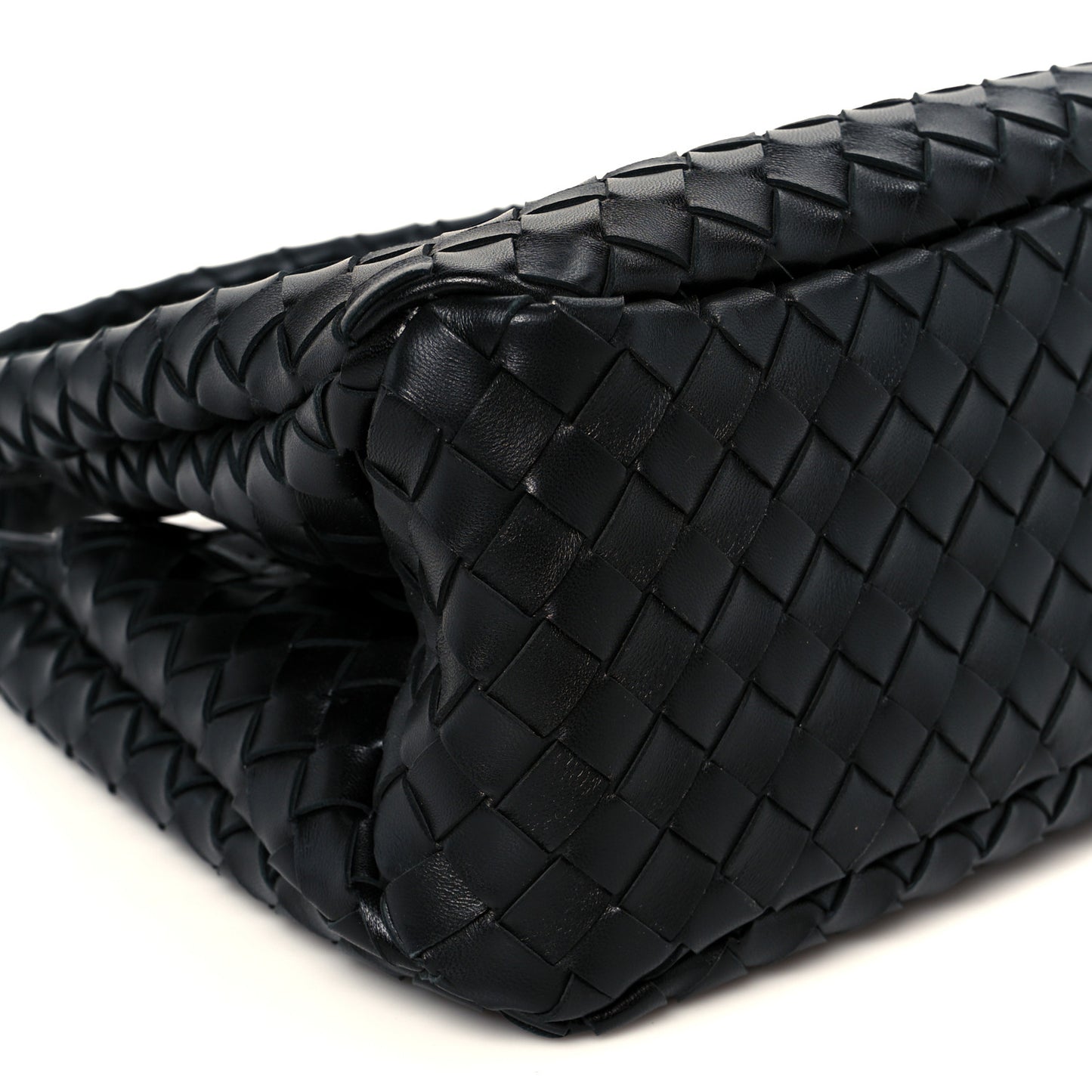 Nappa Intrecciato Small Campana Shoulder Bag Black