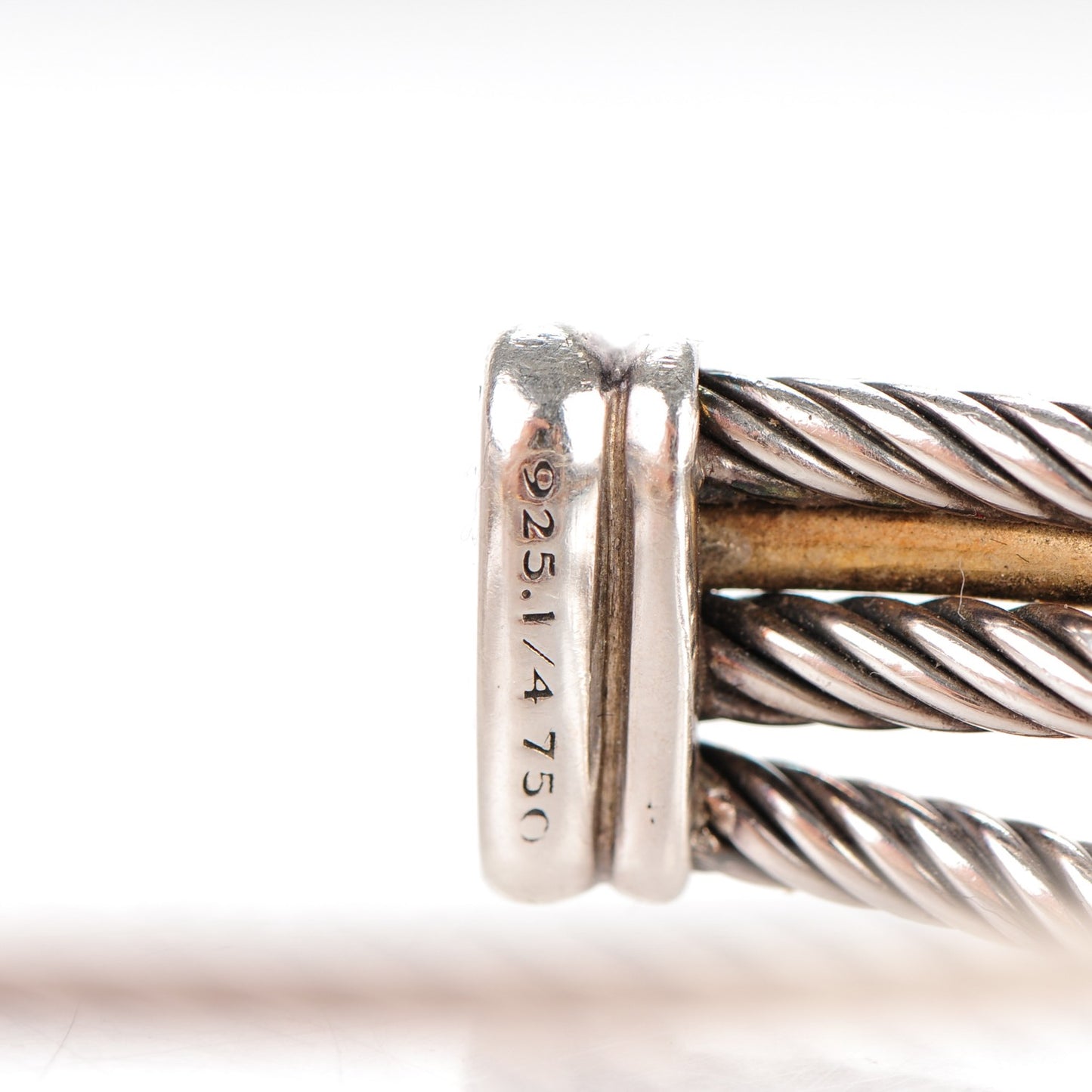 Sterling Silver 18K Yellow Gold Crossover Cuff