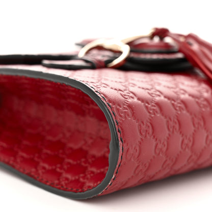 Gucci Soft Microguccissima Mini Emily Chain Shoulder Bag Rosso 9 of 10