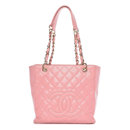 Chanel Caviar Quilted Petit Shopping Tote PST Pink 1 of 21