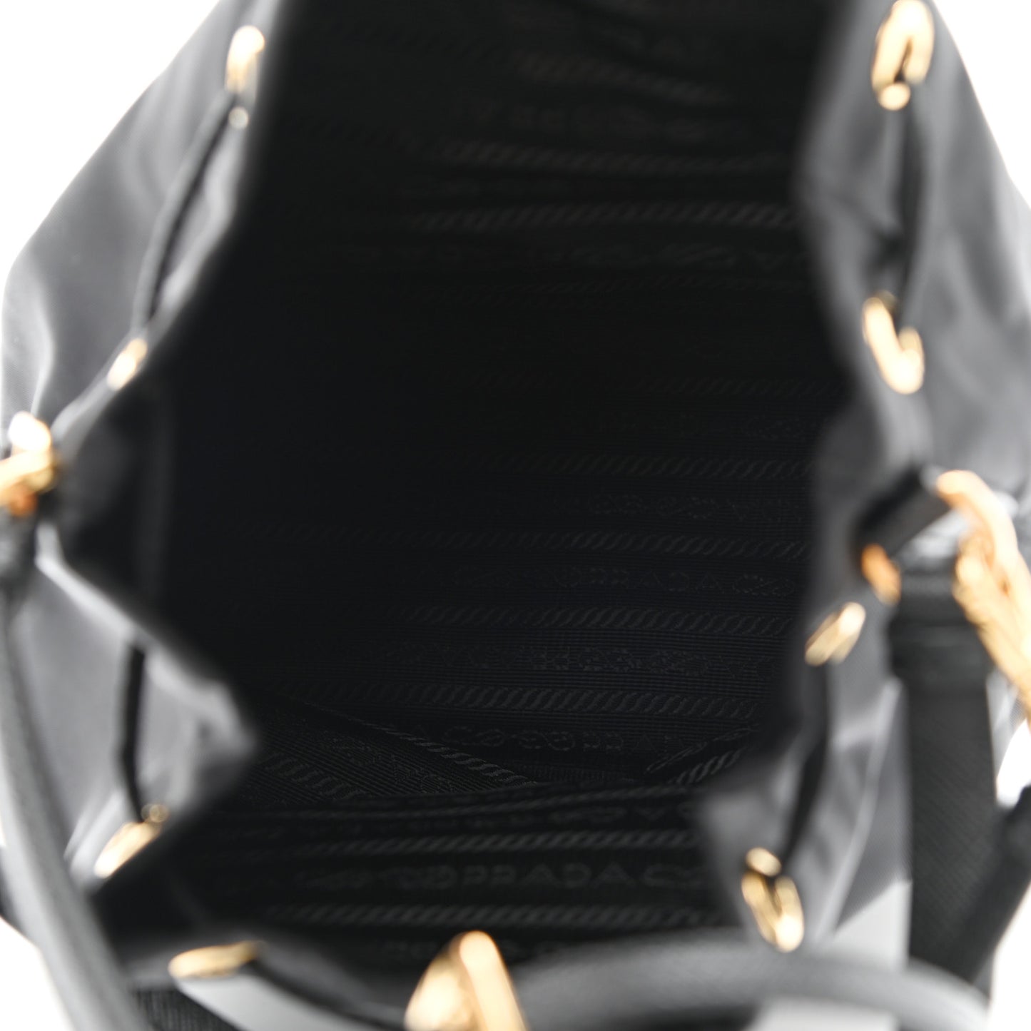 Re-Nylon Duet Drawstring Shoulder Bag Black