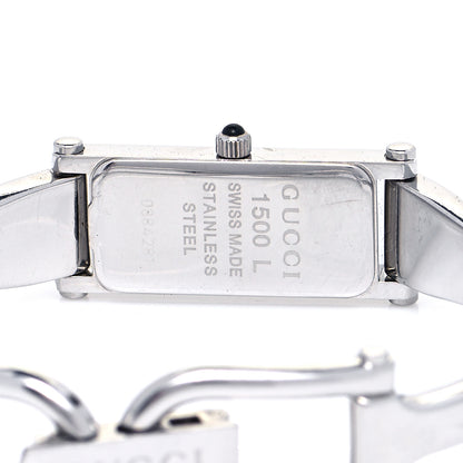 Gucci Stainless Steel Pink Mother of Pearl 12mm 1500L Horsebit Quartz Watch 7 of 8