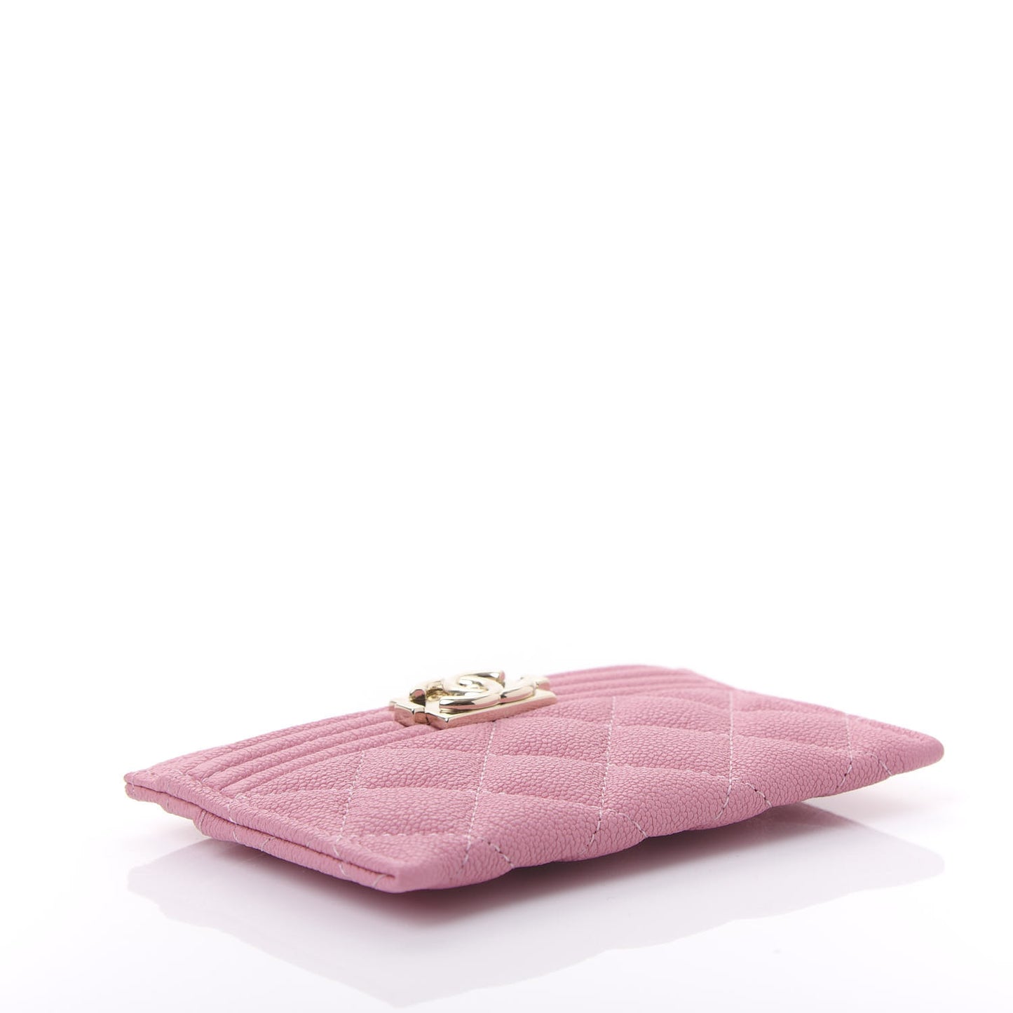 Caviar Quilted Boy Card Holder Light Pink