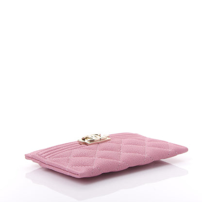 Chanel Caviar Quilted Boy Card Holder Light Pink 4 of 12