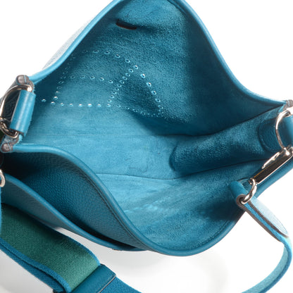 Hermes Taurillon Clemence Evelyne III PM Bleu Izmir Malachite 6 of 8