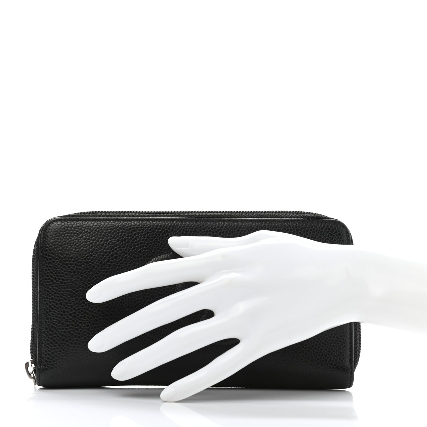 Caviar Large Timeless CC Zip Around Wallet Black