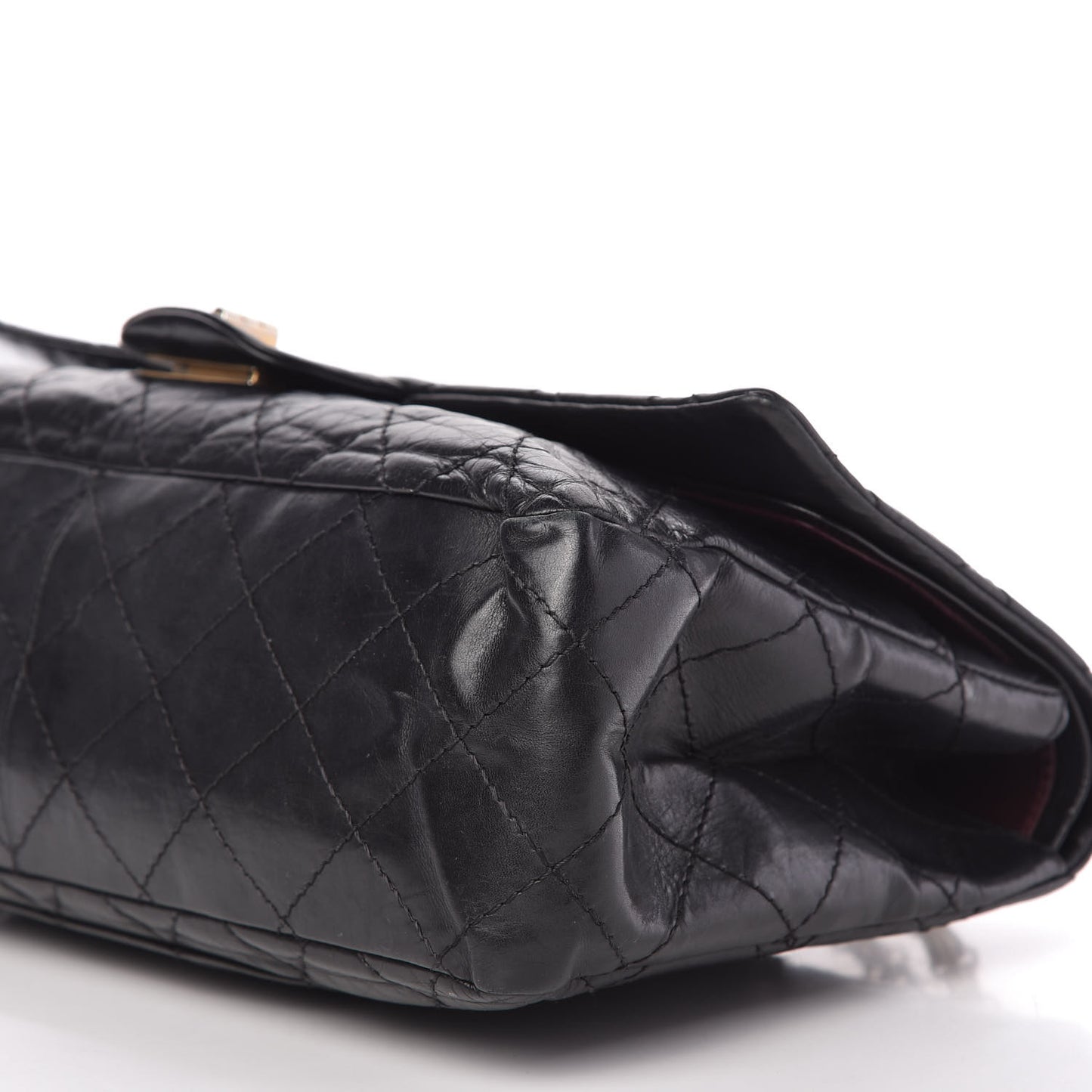 Aged Calfskin Quilted 2.55 Reissue 227 Flap Black