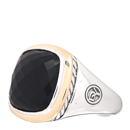 David Yurman Sterling Silver 18K Yellow Gold Black Onyx 14mm Albion Statement Ring 54 7 3 of 5