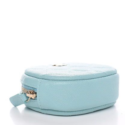 Chanel Caviar Quilted Zip Around Classic Coin Purse Light Blue 4 of 8