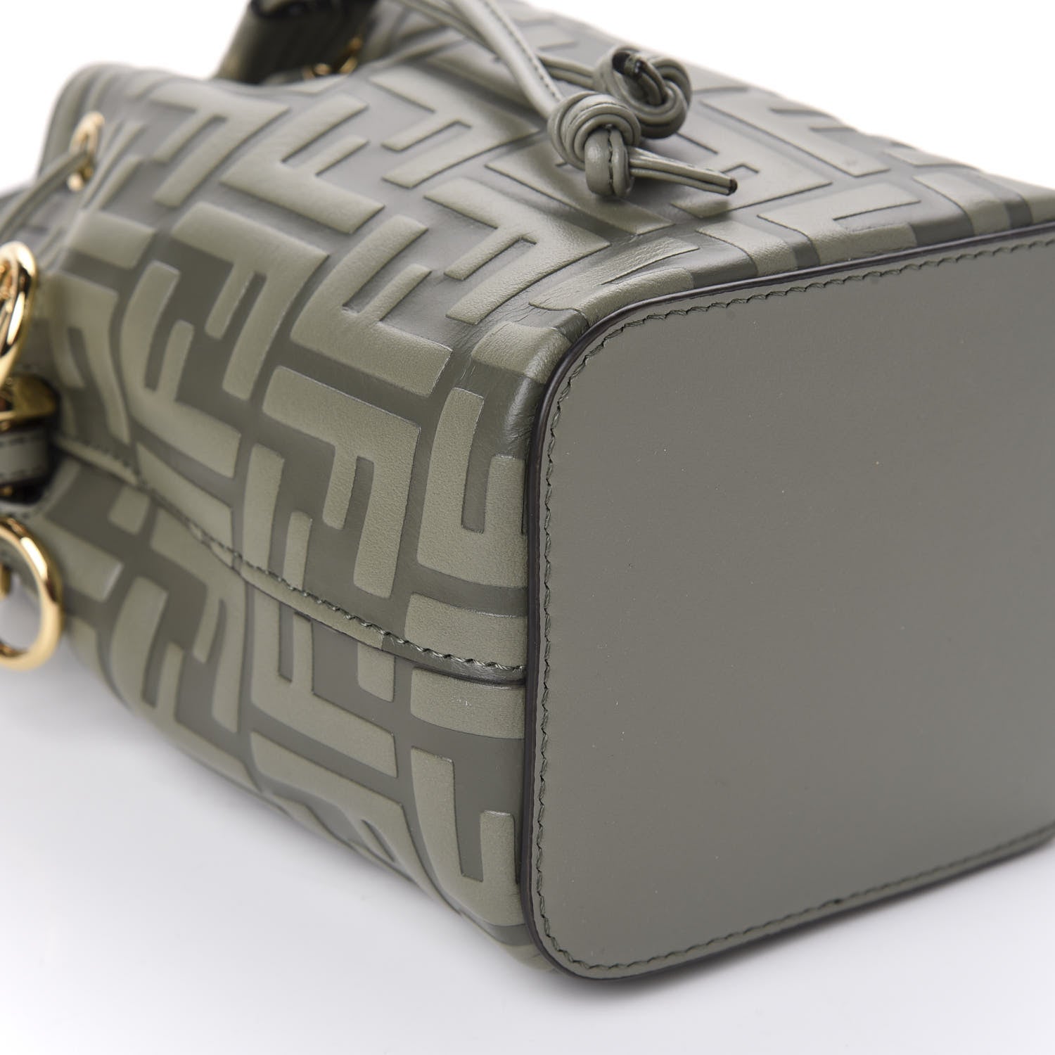 Fendi Calfskin F is Fendi FF 1974 Embossed Mini Mon Tresor Bucket Bag Moon 7 of 11