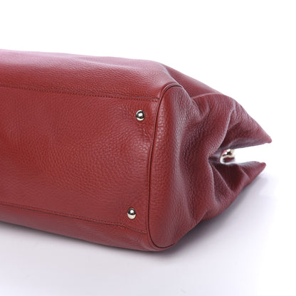 Gucci Calfskin Large Bamboo Shopper Tote Red 11 of 11