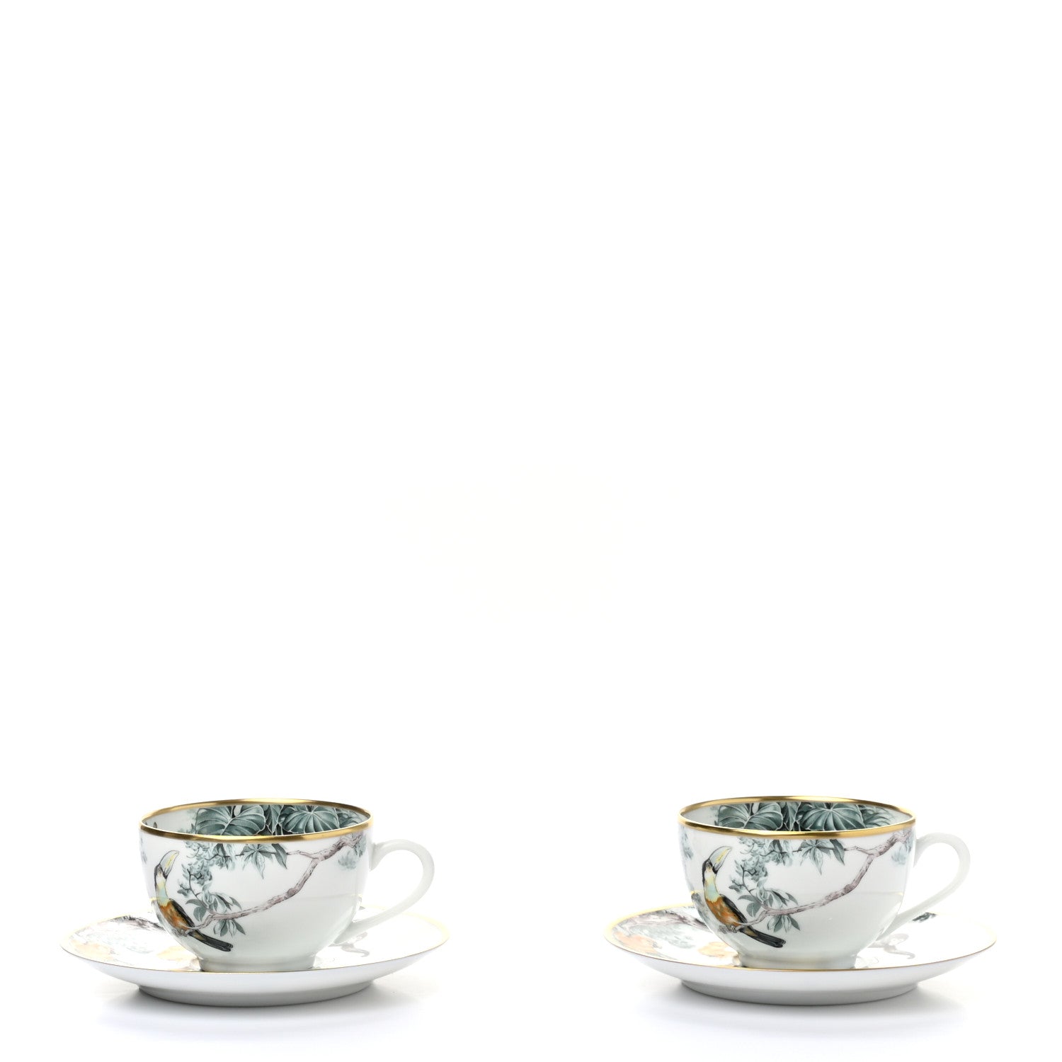 Hermes Porcelain Carnets d'Equateur Tea Cup and Saucer Set of 2 2 of 9