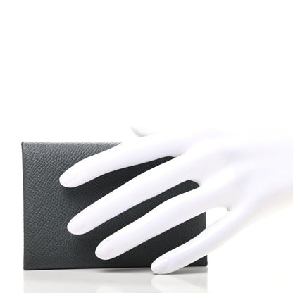 Hermes Epsom Calvi Duo Card Case Bleu Orage 2 of 7