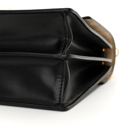 Fendi Vitello Liberty Bi-Color FF 1974 Embossed Small Kan I Shoulder Bag Black Maya 10 of 13