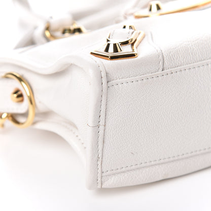 Balenciaga Chevre Gold Metallic Edge Hardware Mini City White 5 of 10