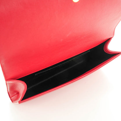Saint Laurent Calfskin Monogram Large Belle De Jour Clutch Rouge Orient 5 of 7