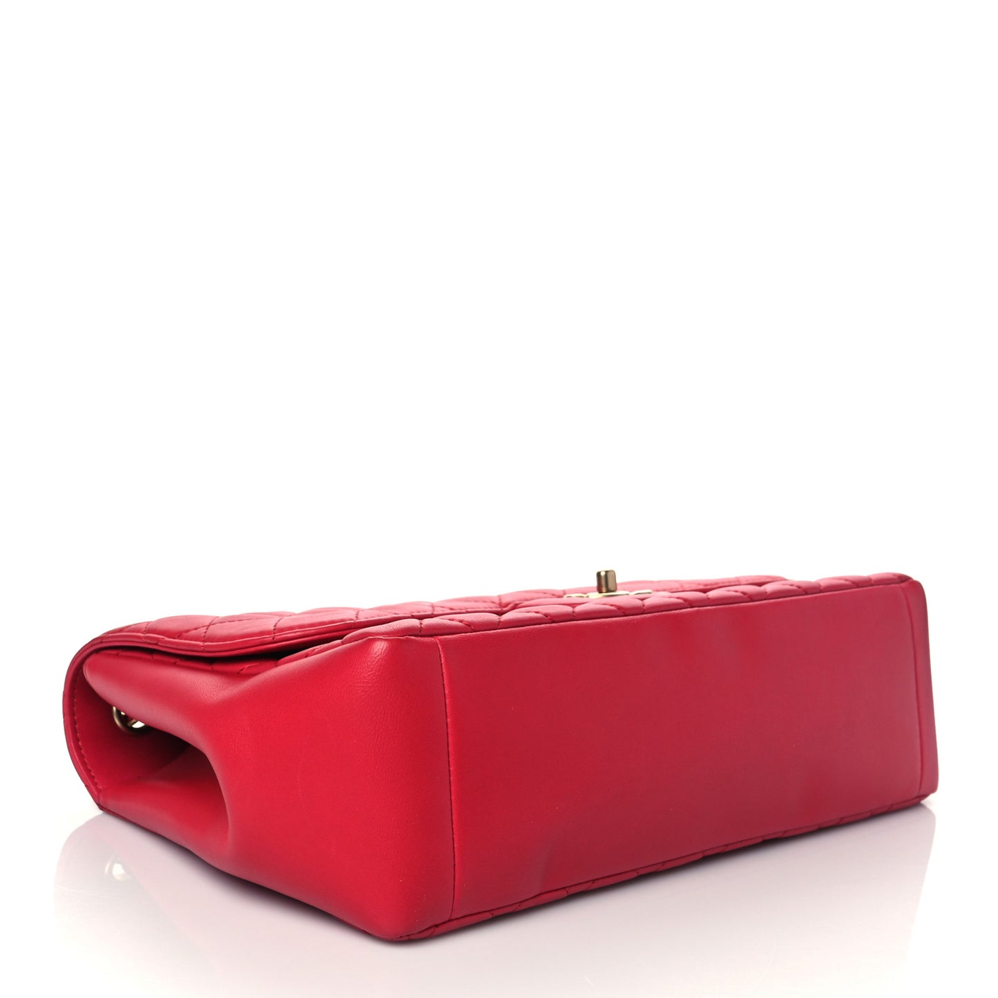Lambskin Quilted Jumbo Mademoiselle Chic Flap Red