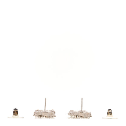 Chanel Crystal Cha-Nel Logo Drop Earrings Silver 3 of 5