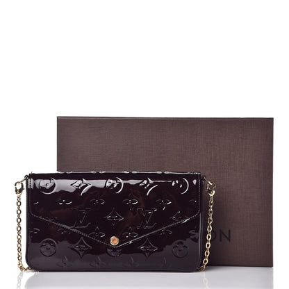 Louis Vuitton Vernis Pochette Felicie Chain Wallet Amarante 10 of 10