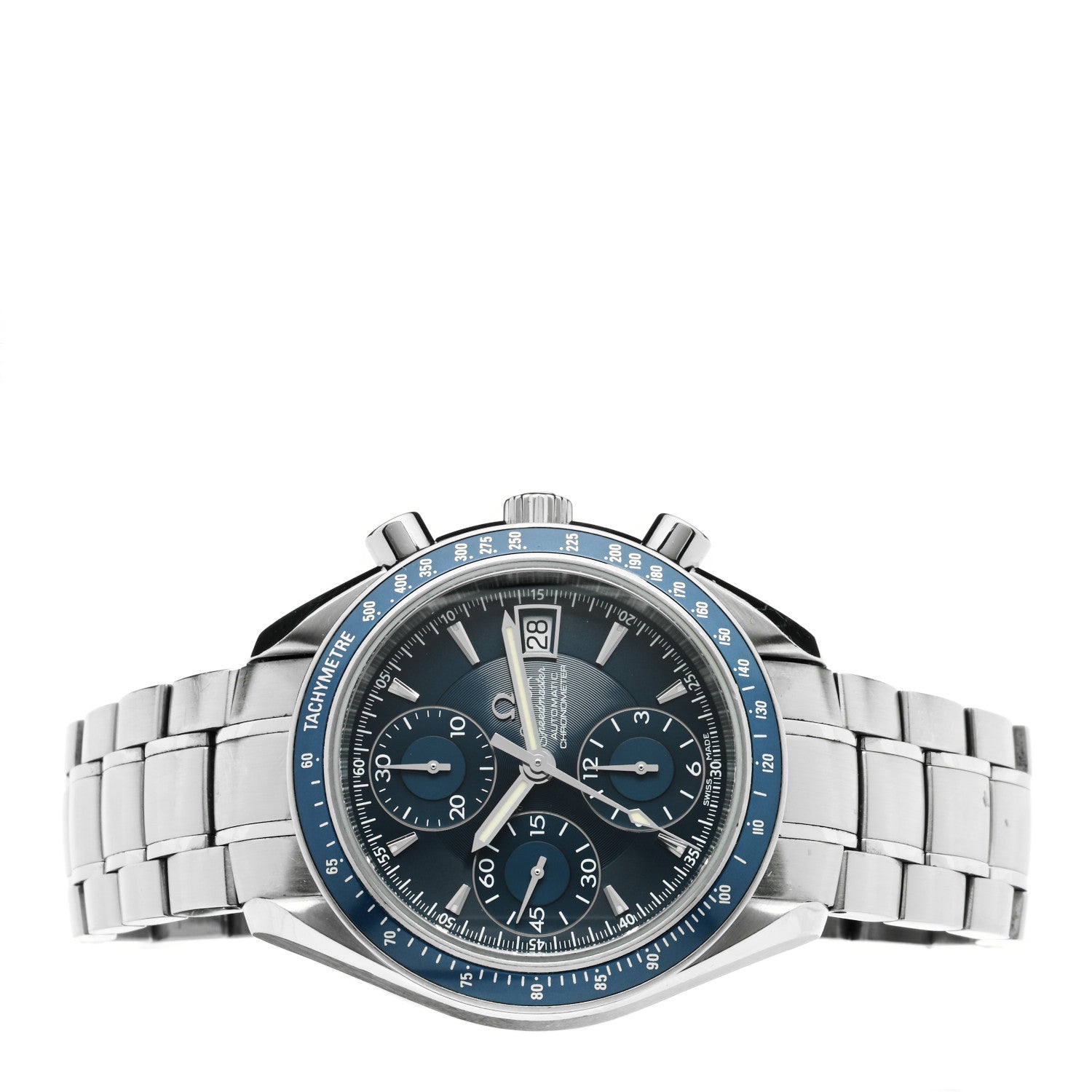 Omega Stainless Steel 40mm Speedmaster Date Automatic Chronograph Watch Blue 3212.80 2 of 4