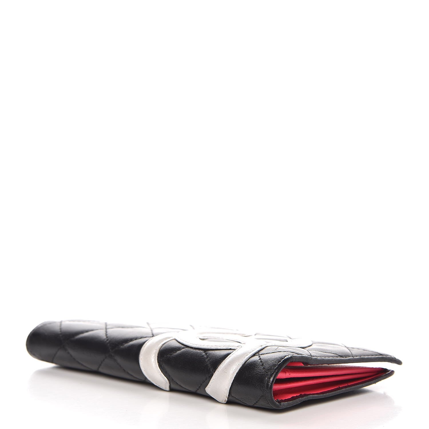 Chanel Calfskin Quilted Cambon Yen Wallet Black White 4 of 11
