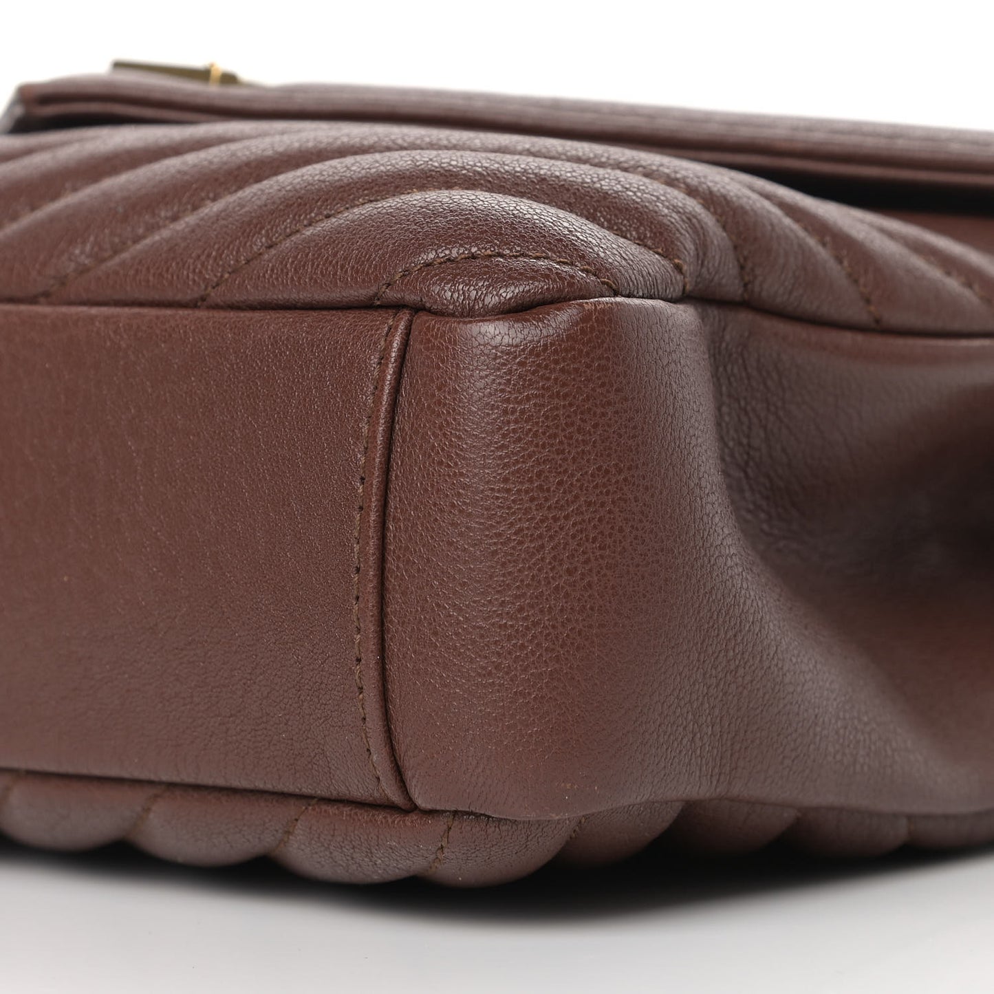 Calfskin Matelasse Chevron Monogram Medium College Bag Old Brandy