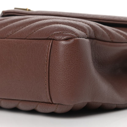 Saint Laurent Calfskin Matelasse Chevron Monogram Medium College Bag Old Brandy 9 of 12