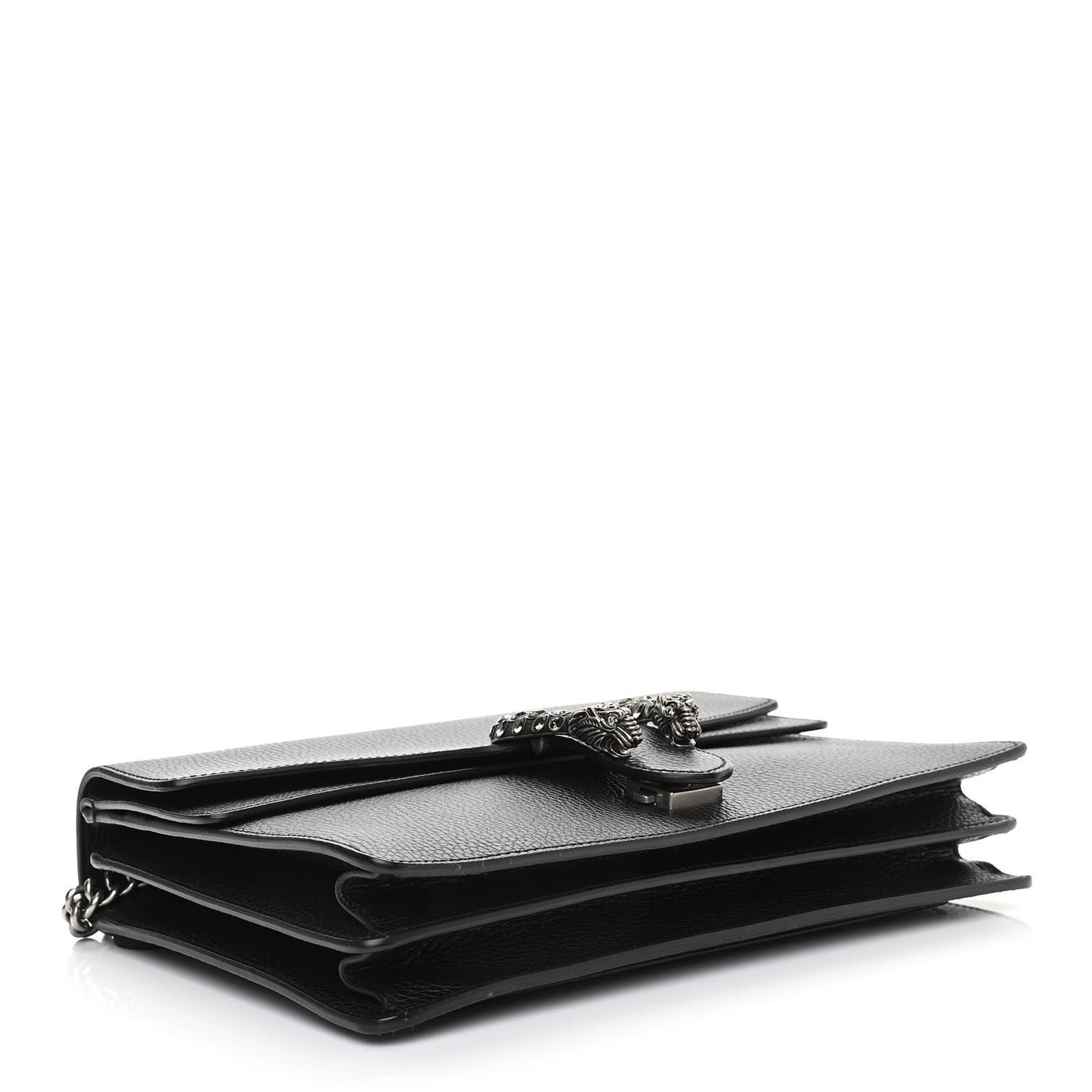 Dollar Calfskin Crystal Medium Dionysus Shoulder Bag Black Black Diamond