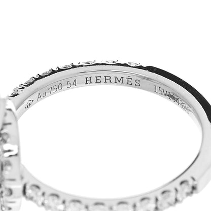 Hermes 18K White Gold Diamond Finesse Ring 54 6.75 4 of 7