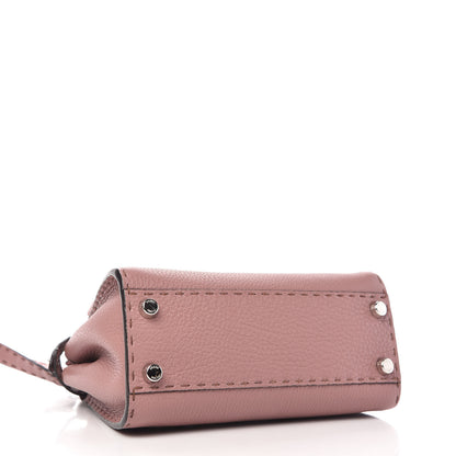 Fendi Cuoio Romano Selleria Bi-Color Mini Peekaboo Iconic Satchel English Rose Camelia 4 of 9