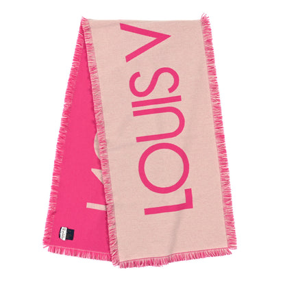 Louis Vuitton Wool Cashmere Echarpes Team Scarf Pink 2 of 3