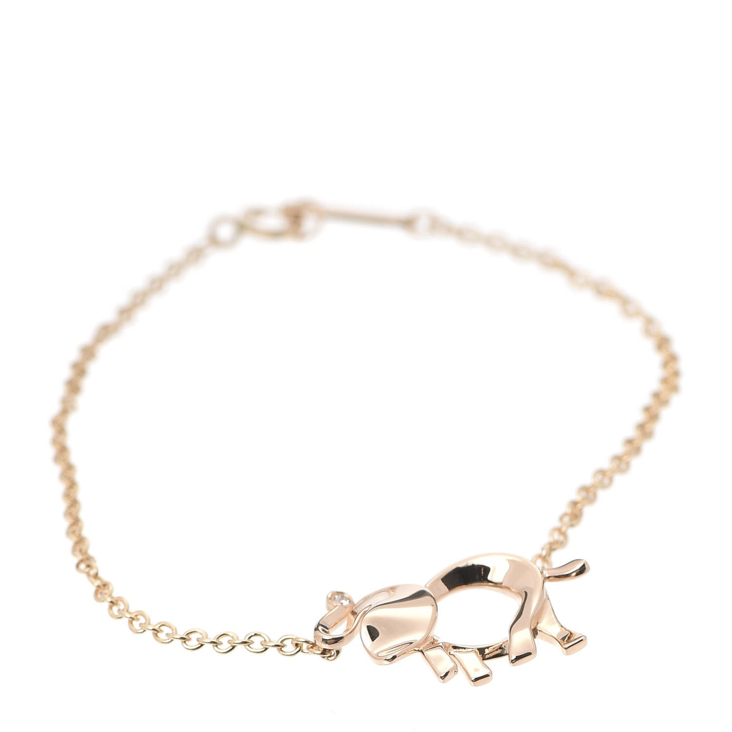 18K Rose Gold Diamond Save the Wild Elephant Bracelet