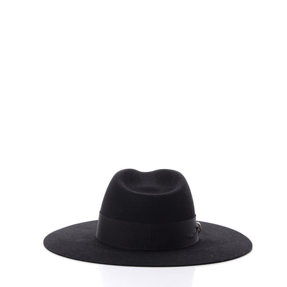 Hermes Rabbit Felt Laquered Gold Faubourg Pop H Hat 56 Black 5 of 7