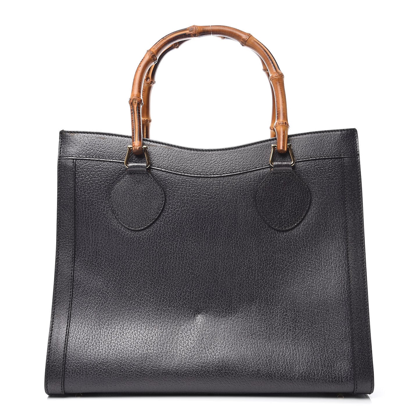 Calfskin Bamboo Top Handle Tote Dark Grey