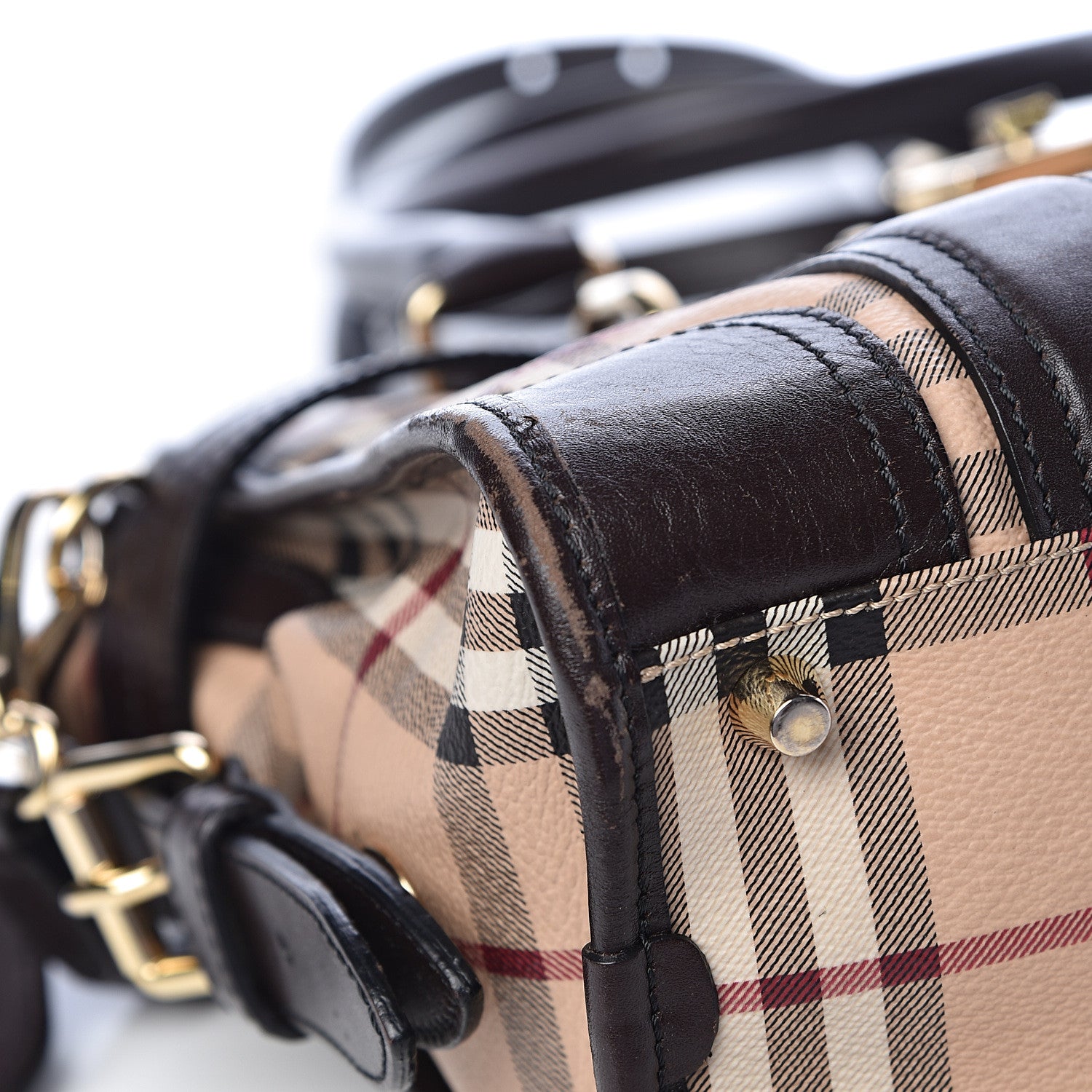 Burberry Haymarket Check Minford Portrait Tote Chocolate 12 of 16