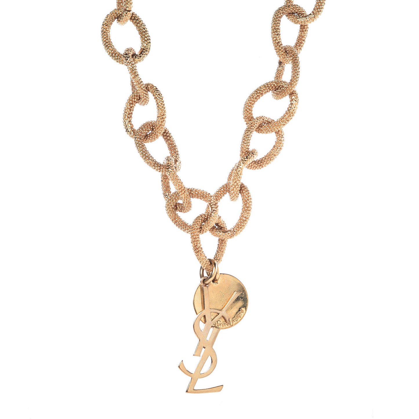 Monogram Chain Link Necklace Gold