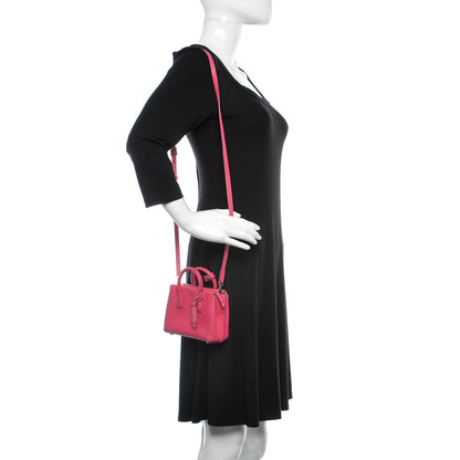 MCM Grained Calfskin X-Mini Milla Tote Beetroot Pink 2 of 14