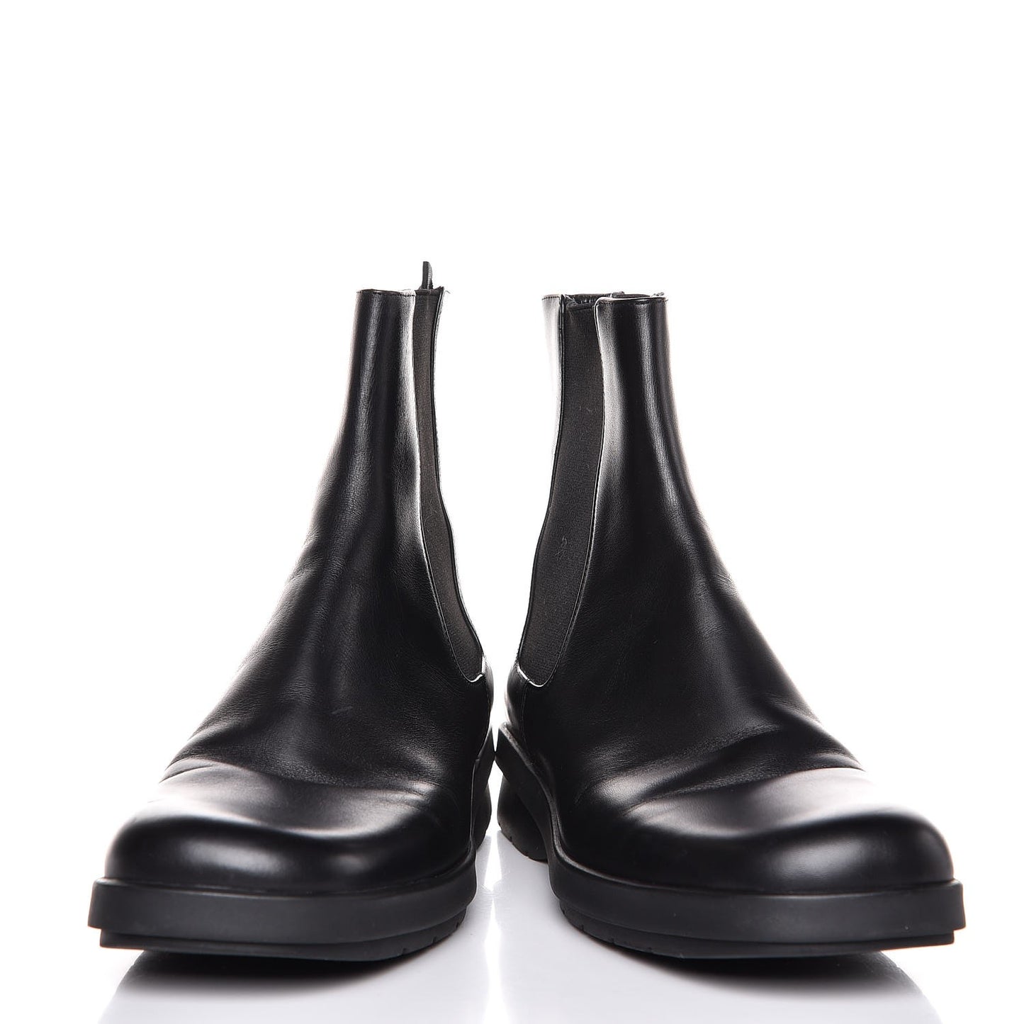 Mens Calfskin Web Ankle Boots 8.5 Black
