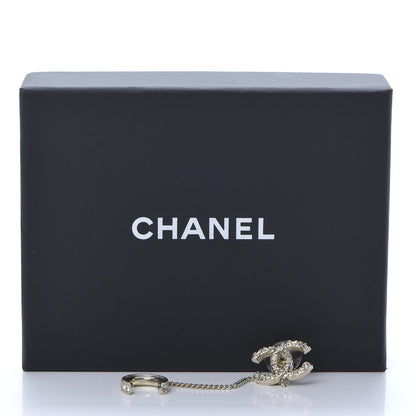 Chanel Crystal CC Cuff Single Earring Gold 5 of 5