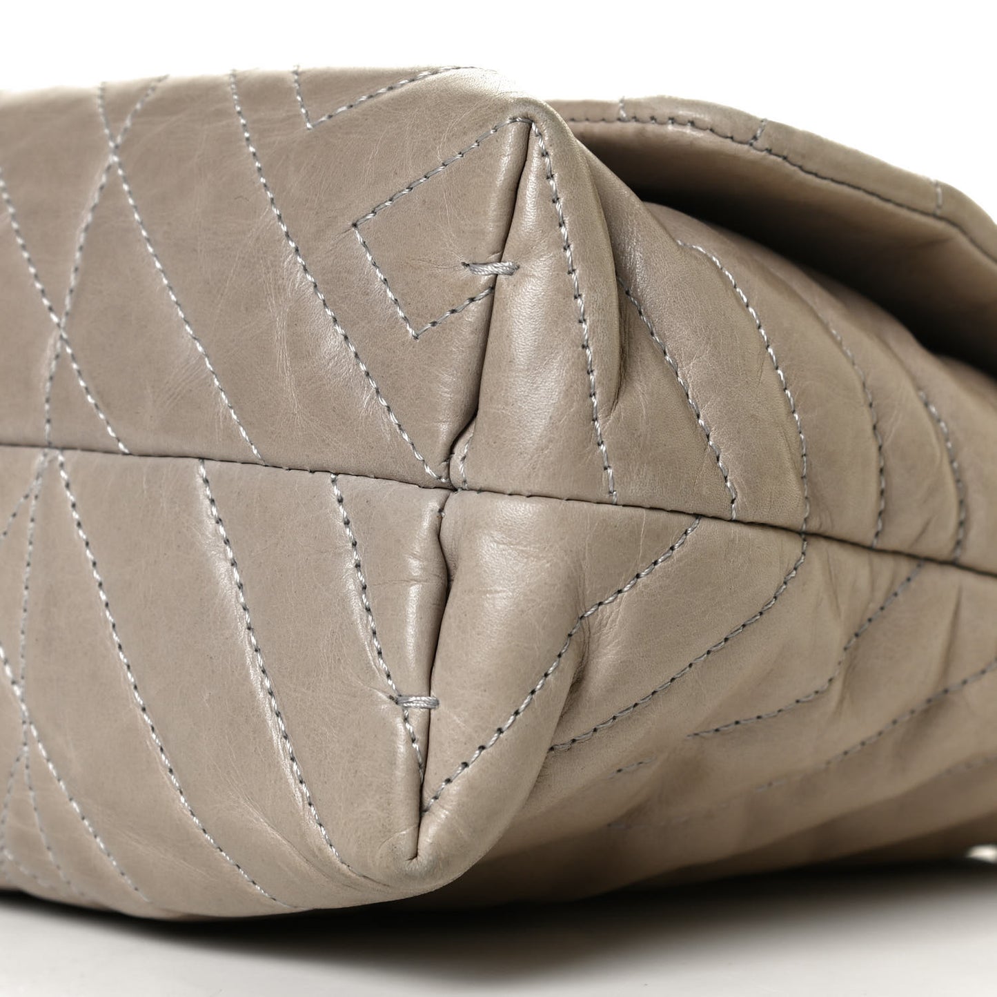 Lambskin Quilted Large Happy Shoulder Bag Taupe