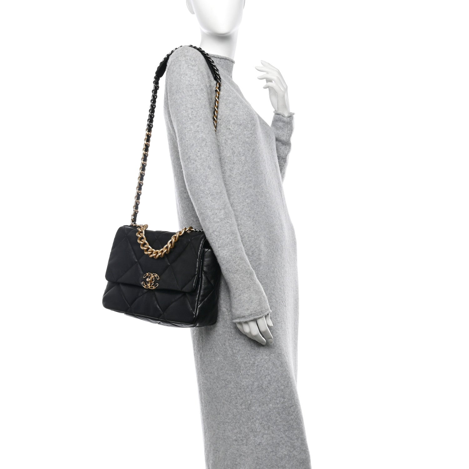 Chanel Lambskin Quilted Large Chanel 19 Flap Black 2 of 11