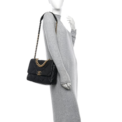 Chanel Lambskin Quilted Large Chanel 19 Flap Black 2 of 11