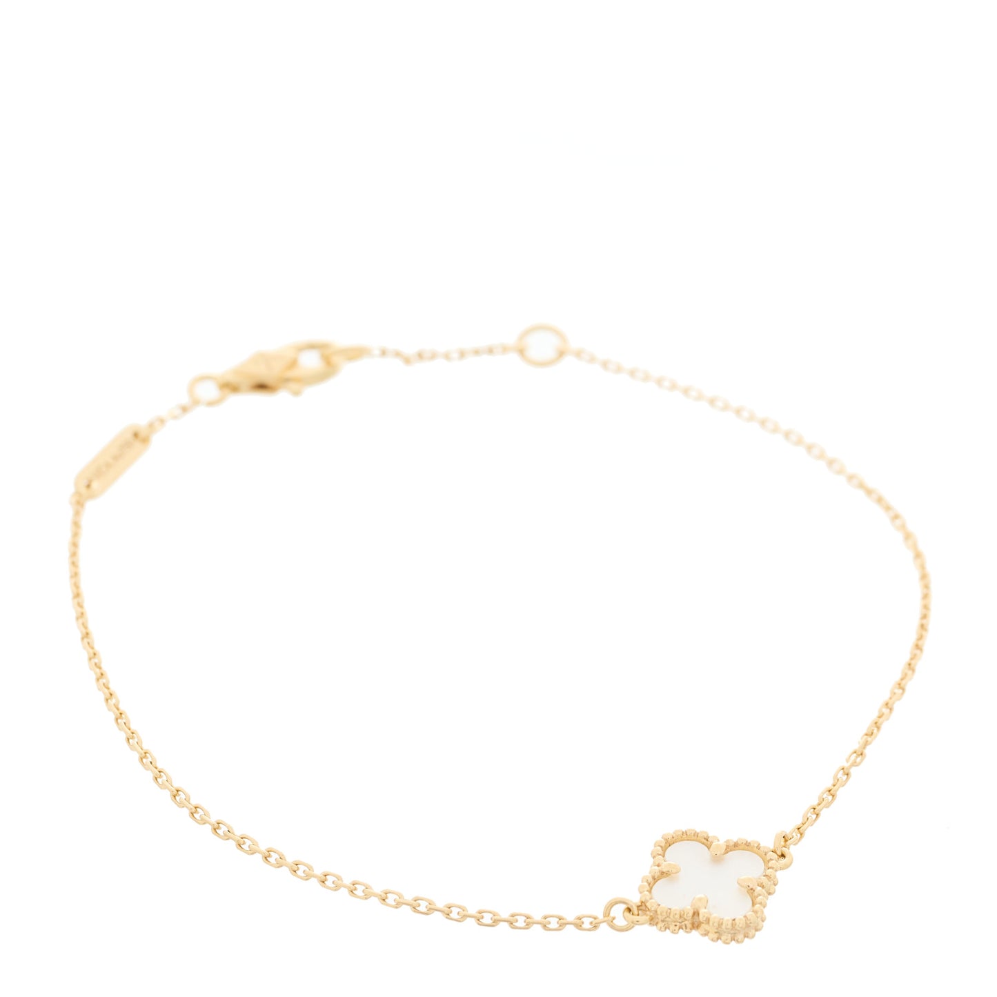 18K Yellow Gold Mother of Pearl Sweet Alhambra Bracelet