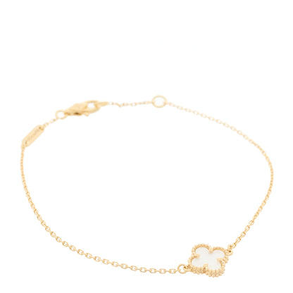 Van Cleef & Arpels 18K Yellow Gold Mother of Pearl Sweet Alhambra Bracelet 1 of 5