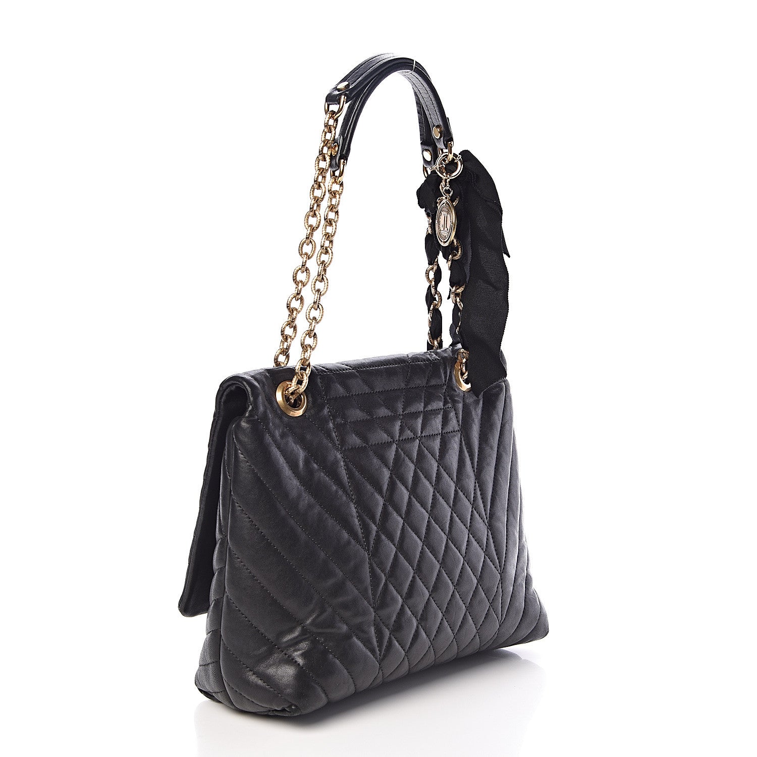 Lanvin Lambskin Quilted Medium Happy Shoulder Bag Black 3 of 9