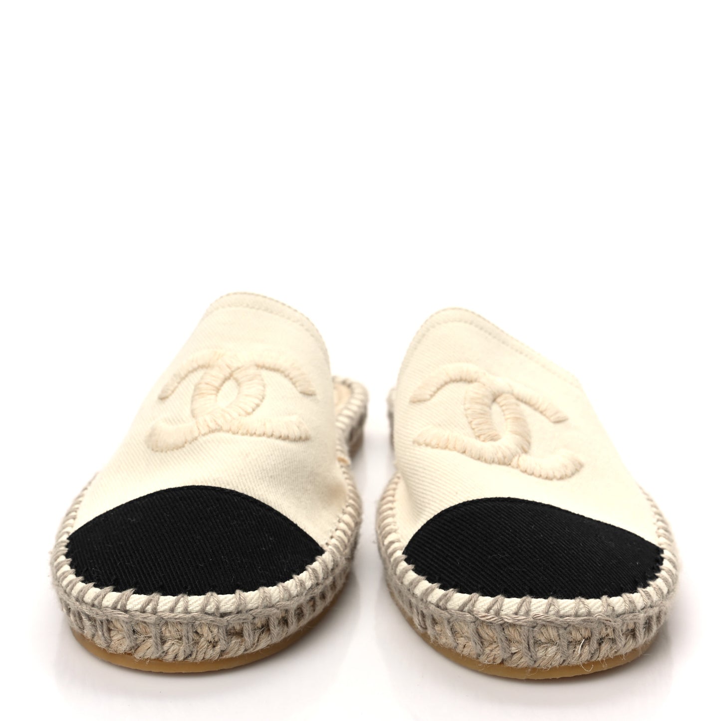 Denim CC Espadrille Mules 39 White Black