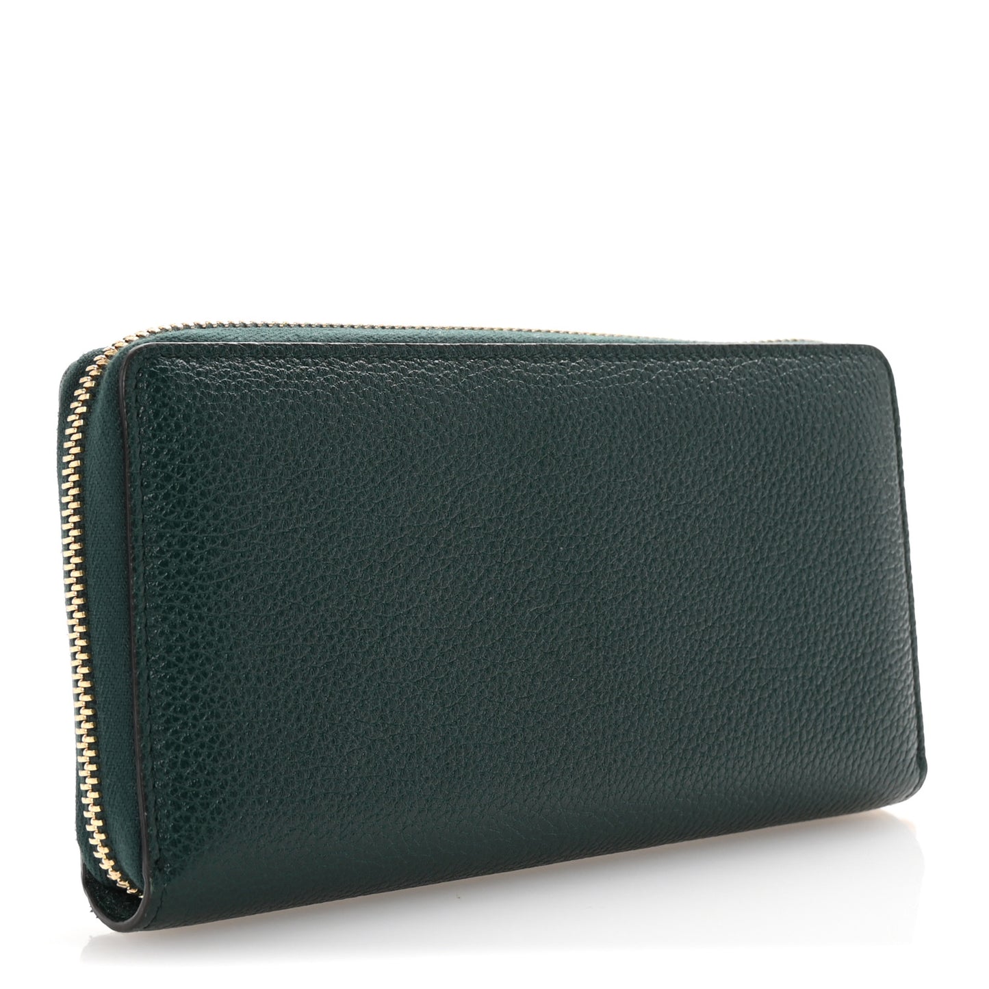 Grainy Calfskin Zumi Zip Around Wallet Vintage Green
